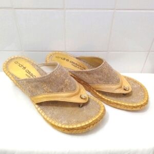 Andre Assous Espadrilles Annette Thong Wedge Sandals Bronze Toast US 10